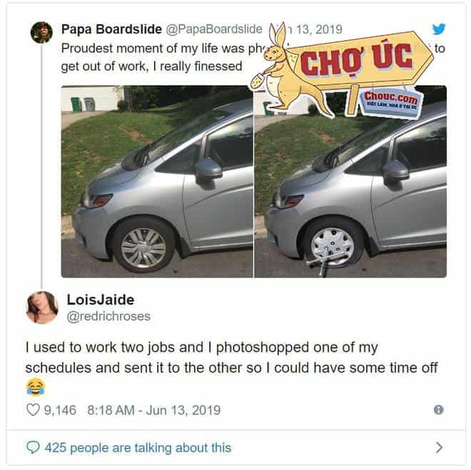 Chán đi làm, thanh niên Photoshop ảnh xe của mình bị thủng lốp để xin nghỉ - Ảnh 3.